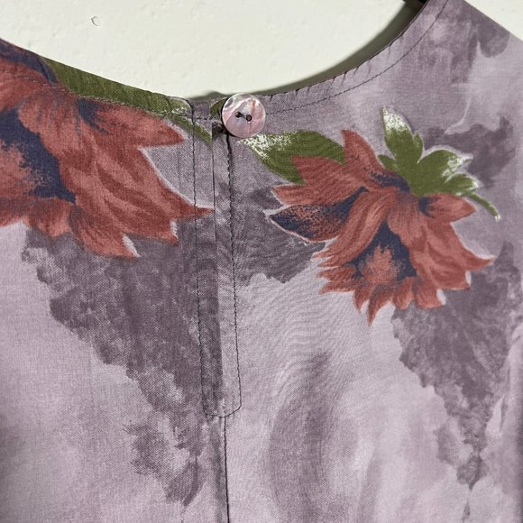 Vintage‎ Purple Floral Maxi Dress - Picture 3 of 7